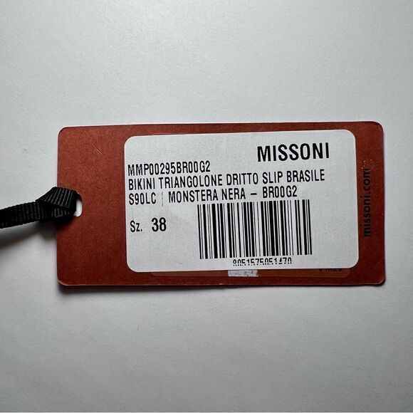 Missoni Dégradé Fringed Halter Neck Triangle Bikini in Black Monstera - Picture 8 of 13